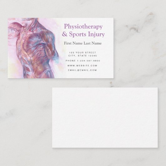 理学療法及びスポーツ傷害ビジネスカード 名刺 (正面/裏面)
