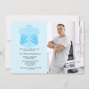 理学療法士の写真 卒業式招待状 招待状