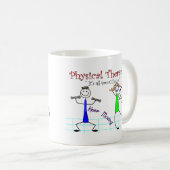 理学療法士の棒人間たちは"保ちます移動を" コーヒーマグカップ (正面右)