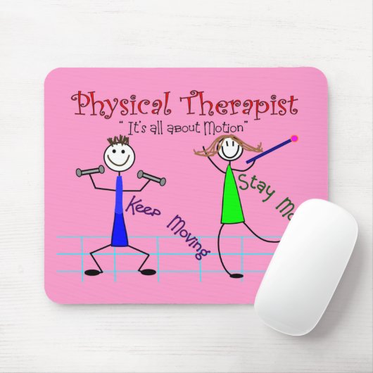 理学療法士の棒人間たちは"保ちます移動を" マウスパッド (マウス)