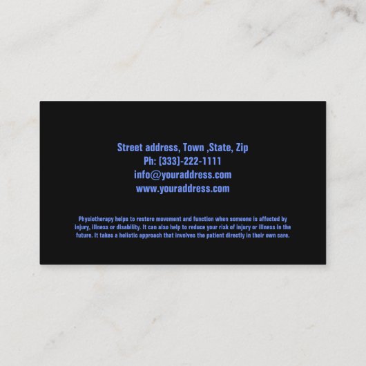 理学療法士の運動と機能回復 名刺 (裏面)