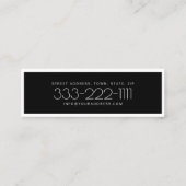 理学療法士ブラック&ホワイト縁どカード スキニー名刺 (裏面)
