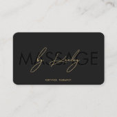 理学療法士マッサージセラピストブラックモダン 名刺 (正面)