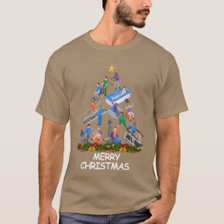 理学療法士 クリスマスツリー メリークリスマス 少女 Tシャツ