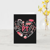 理学療法士 バレンタイン ハート型 物理療法 カード (黄色い花)