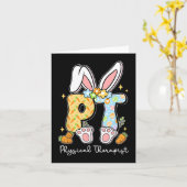 理学療法士 Pt 理学療法 ウサギ イースター カード (黄色い花)