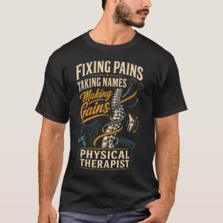 理学療法士 Pt 痛みを治し名前を挙げる Tシャツ