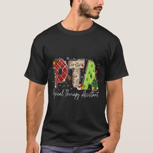 理学療法士 Therast 即時 Pta サンタ クリスマス Tシャツ (正面)