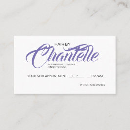 理容アポイントメントカード紫 予約カード