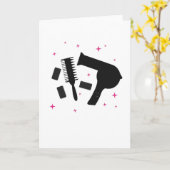 理容サロン理容器ロゴヘアドライヤー カード (黄色い花)