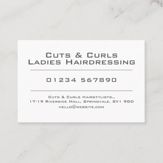 理容又は理容師アポイントメントカード 名刺 (正面)