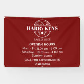 理容室の営業時間カスタム 横断幕 (横)