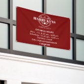 理容室の営業時間カスタム 横断幕 (ビルの外側)