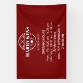 理容室の営業時間カスタム 横断幕 (縦)