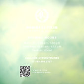 理容室の営業時間 カスタムロゴ QRコード ウィンドウサイン (シート3)