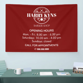 理容室営業時間オーダーメイド 横断幕