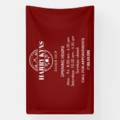 理容室営業時間オーダーメイド 横断幕 (縦)