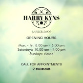 理容室営業時間カスタム ウィンドウサイン (シート3)