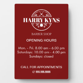 理容室営業時間カスタム フォトプラーク