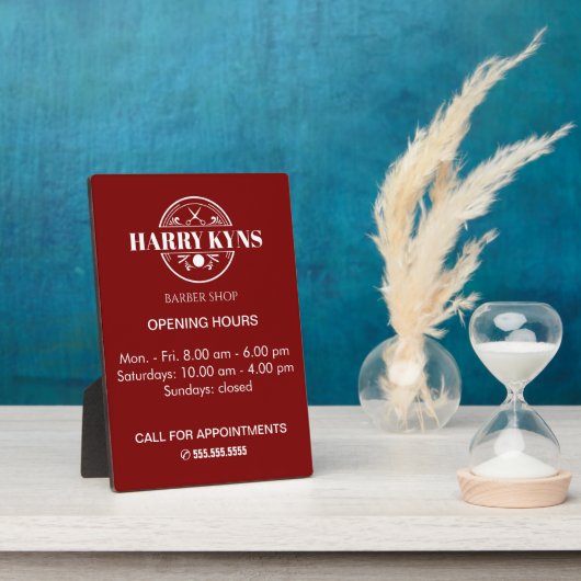 理容室営業時間カスタム フォトプラーク (側面)