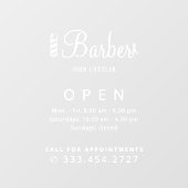 理容室営業時間ステッカー ウィンドウサイン (シート)