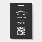 理容室 ゴールド バーバー ポール スタッフ ID バッジ (裏面)
