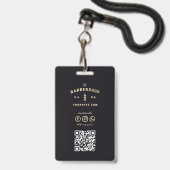 理容室 ゴールド バーバー ポール スタッフ ID バッジ (裏面（ネックストラップ付）)