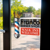 理容室 ヘアサロン 王冠 バーバー ポール ウィンドウサイン