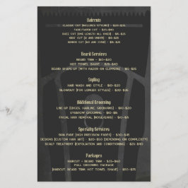 理容室 メニュー表 サービス一覧 チラシ