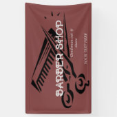 理容室 モダン ヘアカット ハサミ 理容師 横断幕 (縦)