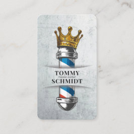 理容室 ロイヤルクラウン バーバー ポール QRコード 名刺