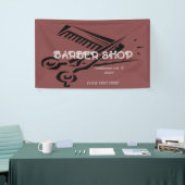 理容室 現代のヘアカット ハサミ 理容師 横断幕 (トレードショー)