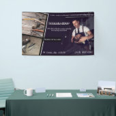 理容室 現代のヘアカット ハサミ 理容師 横断幕 (トレードショー)