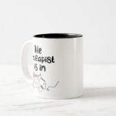 理容師おもしろいが贈り物   ツートーンマグカップ (正面左)