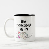 理容師おもしろいが贈り物   ツートーンマグカップ (左)