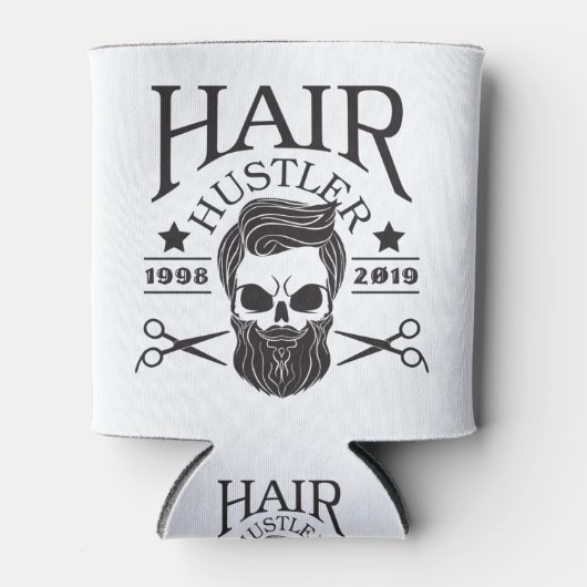 理容師おもしろいヒゲHair Hustler 2019ギフト 缶クーラー (正面)