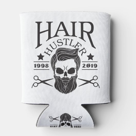 理容師おもしろいヒゲHair Hustler 2019ギフト 缶クーラー (裏面)