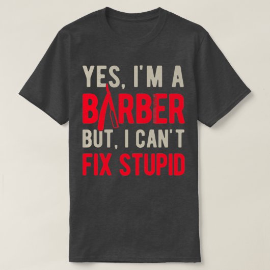 理容師おもしろい1 Tシャツ (デザイン正面)