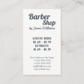 理容師およびヘアーサロンの垂直 名刺 (裏面)