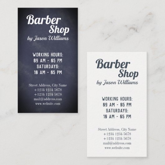 理容師およびヘアーサロンの垂直 名刺 (正面/裏面)