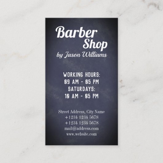 理容師およびヘアーサロンの垂直 名刺 (正面)