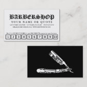 理容師かみそりアイコンパンチカード ロイヤリティカード (正面/裏面)