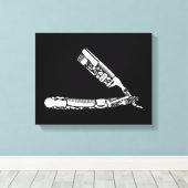 理容師かみそりアイコン キャンバスプリント (インサイチュ (ウッドフロア))