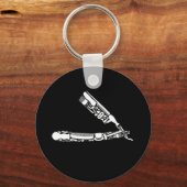 理容師かみそりアイコン キーホルダー (正面)