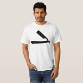 理容師かみそりアイコン Tシャツ (正面フル)