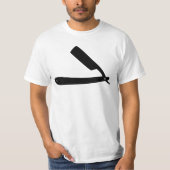 理容師かみそりアイコン Tシャツ (正面)