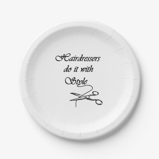 理容師がスタイル ペーパープレート (正面)