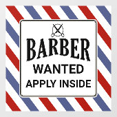 理容師が募集したインサイド理容師ショップが救済希望中 ウィンドウサイン (シート)