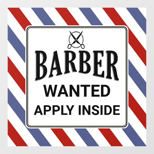 理容師が募集したインサイド理容師ショップが救済希望中 ウィンドウサイン (シート)