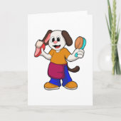 理容師として働く犬（かみそりを持って） カード (正面)